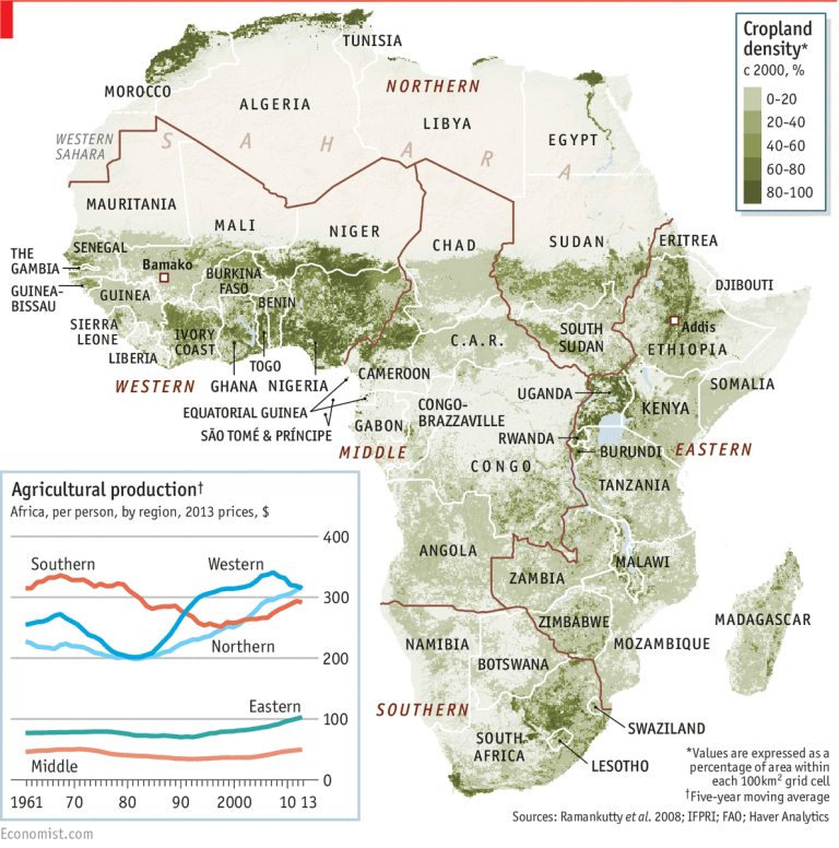 Africa’s cropland density; Nigeria doing fairly well [map]