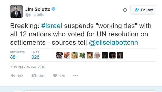 Israel suspends ties with Angola, Senegal, Egypt and others over UN resolution votes