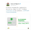 Nigerian Government Opens N-Power Portal For 2017 Fresh Application