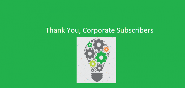 Thank You, Corporate Subscribers