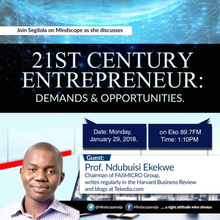Join me at Eko89.7fm Monday Jan 29th @ 1.10pm on 21st Century Entrepreneur