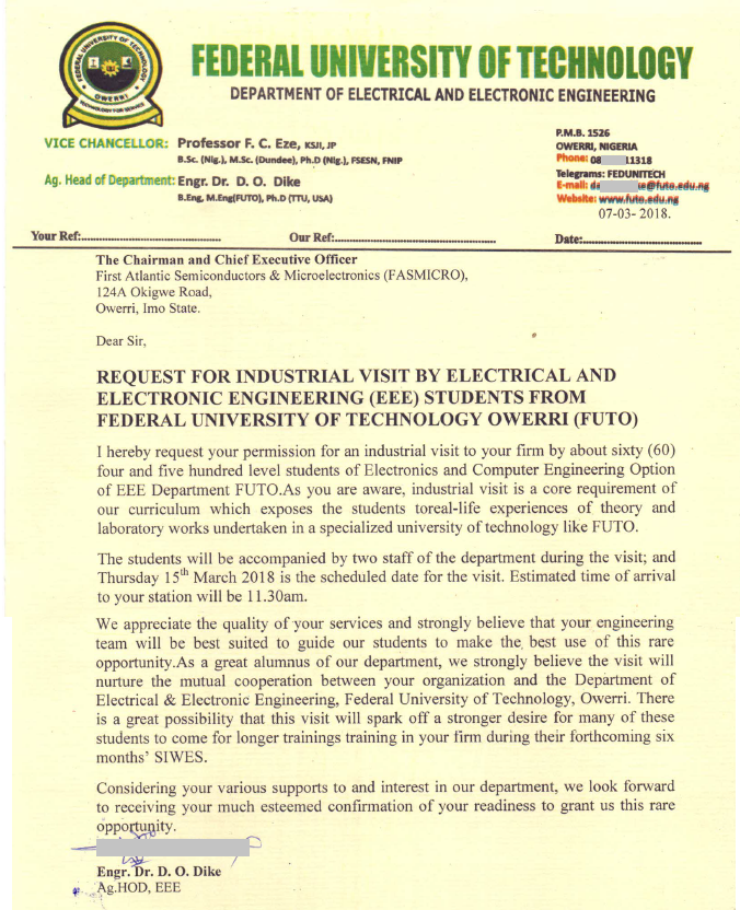 FUTO Visits Our Office