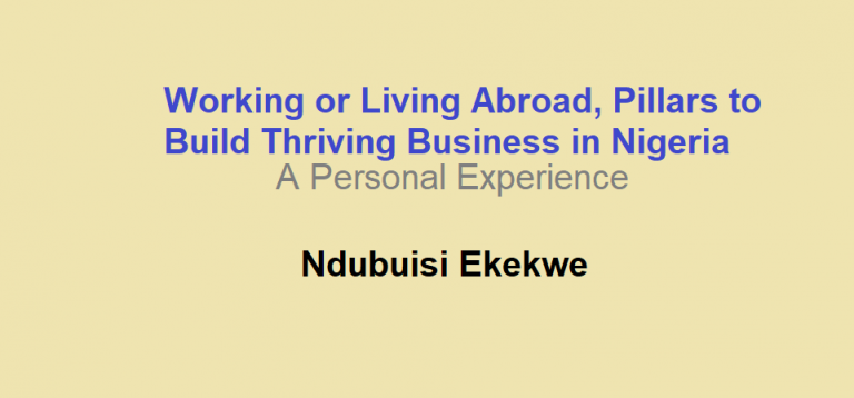 Working or Living Abroad, Pillars to Build Thriving Business in Nigeria