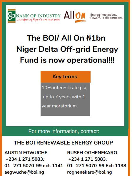 [Apply] $3.2 Million BOI and All On Off Grid Energy Debt Fund