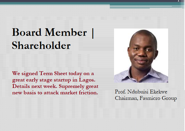 Today, I Signed a Term Sheet, Becomes Shareholder and Board Member