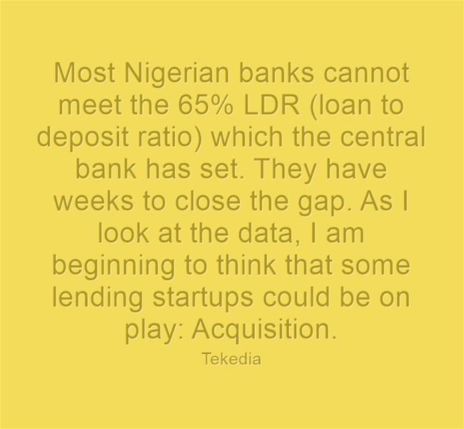 Some Nigerian Banks Could Buy Lending Startups To Meet LDR Target