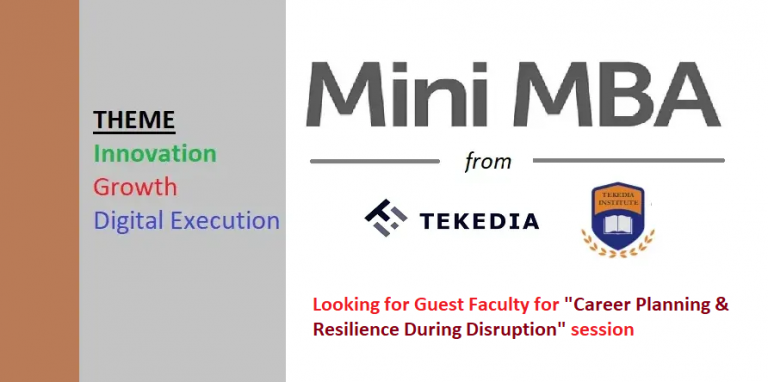 Looking for A Guest Faculty on “Career Planning & Resilience During Disruption” for Tekedia Mini-MBA