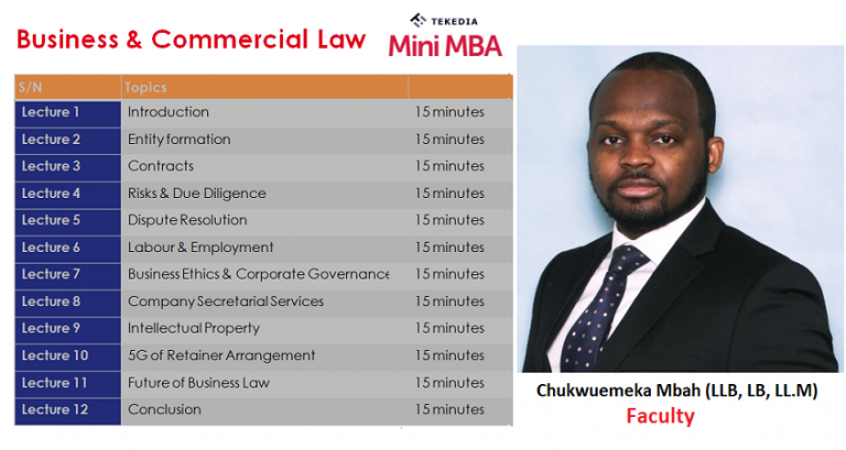 Meet Tekedia Mini-MBA Faculty for Business & Commercial Law: Chukwuemeka Mbah