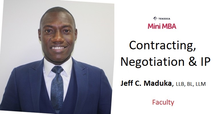 A Seasoned Lawyer to Lead Contracting, Negotiation and IP Session in Tekedia Mini-MBA