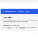 The Error Code 22 On diamondbank. com