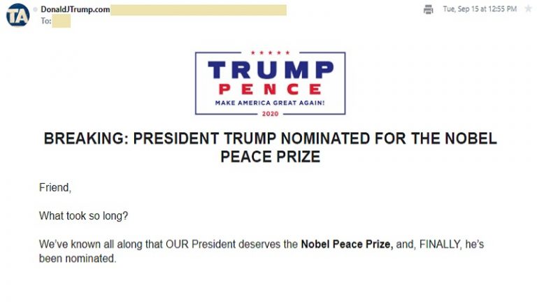The President’s Nobel Peace Prize Nomination