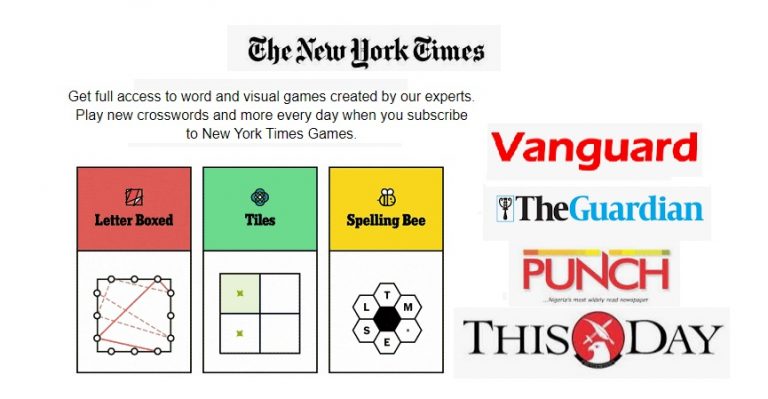 What Guardian, Vanguard, Punch, ThisDay can Learn from New York Times as NYT Adds Gaming