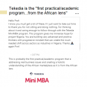 Tekedia Mini-MBA – “first practical/academic program…from the African lens”