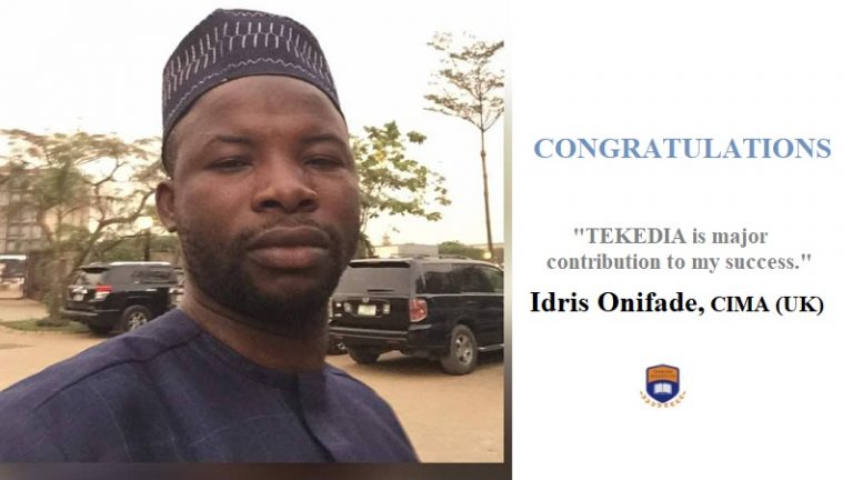 Congratulations Idris Onifade Who Just Passed His CIMA (UK)