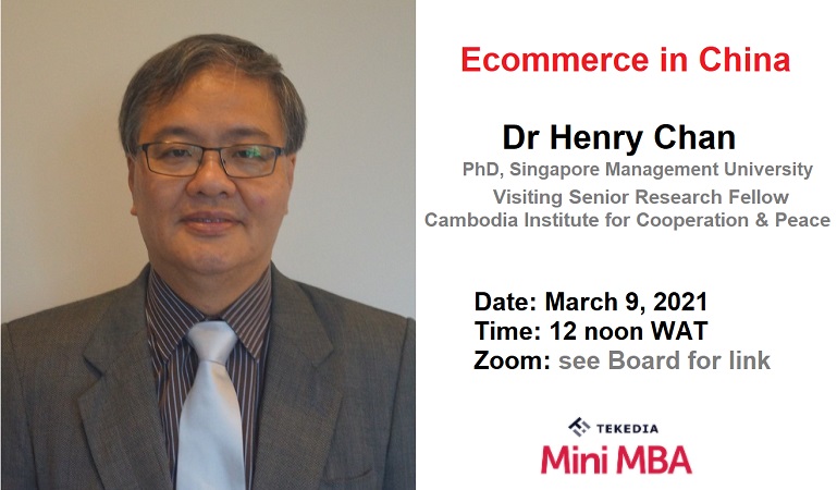 Tekedia Institute Welcomes A Chinese Economic Expert and Thought-leader, Dr Henry Chan