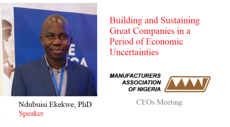 Ndubuisi Ekekwe To Speak In MAN’s CEOs Meeting