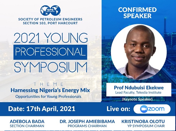 Ndubuisi Ekekwe, PhD To Keynote 2021 Society of Petroleum Engineers (SPE) YP Symposium