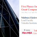 Five Phases for Building Great Companies – Tekedia Live, May 1 @7pm WAT