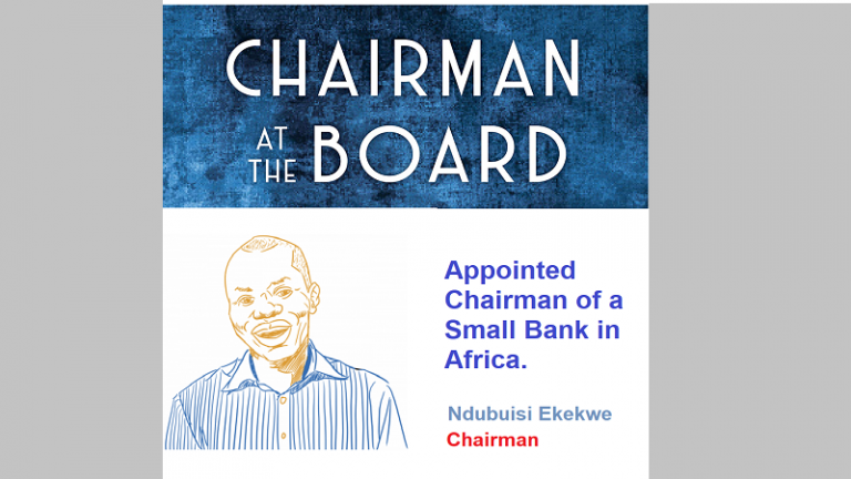 Today, I accepted an invitation from a young and small bank to be its Chairman