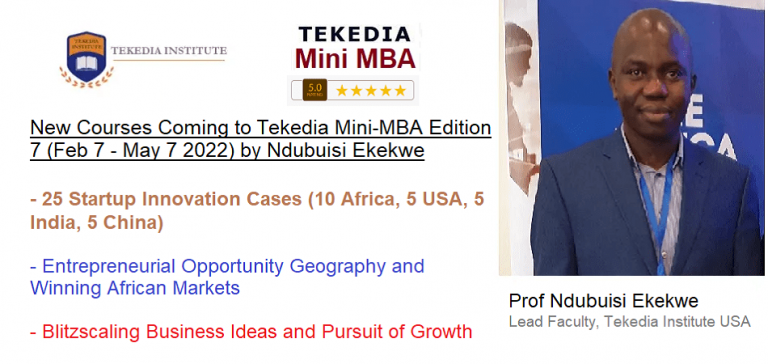 Ndubuisi Ekekwe To Teach Three New Courses in the Next Edition of Tekedia Mini-MBA