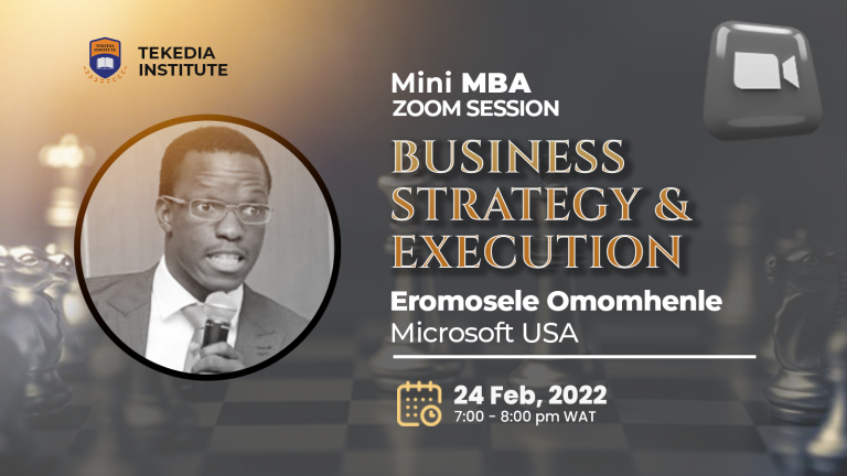 Tekedia Live – Business Strategy & Execution, Thur 7pm WAT