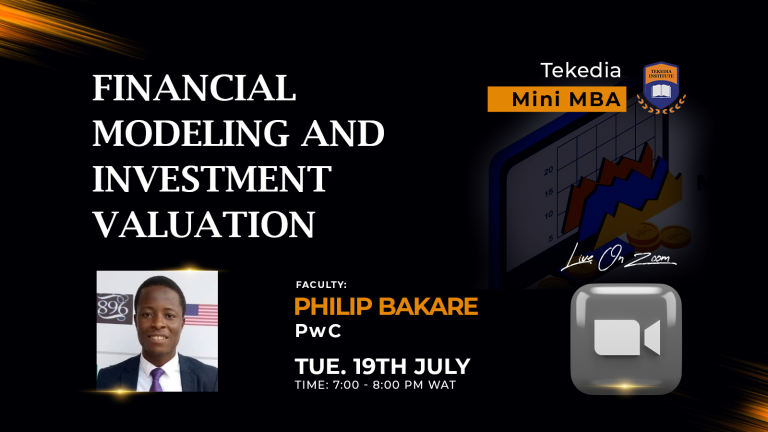 Financial Modeling and Investment Valuation at Tekedia Institute