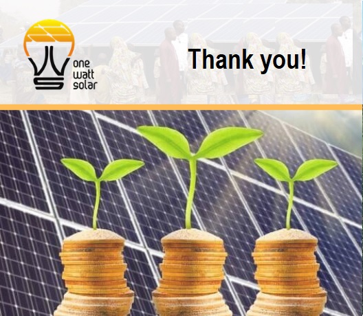 Thank you OneWattSolar
