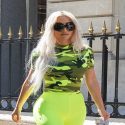 Kim Kardashian Steps Out in Neon Camo