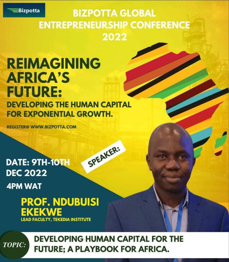 “The Human Capital of Nations” -Ndubuisi Ekekwe To Speak in Bizpotta Conferenc