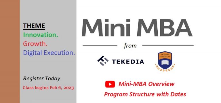Tekedia Mini-MBA: Full Program Curriculum, Video Overview