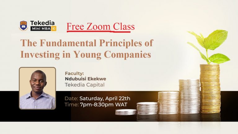 The Fundamental Principles of Investing in Young Companies – Ndubuisi Ekekwe [Free Zoom]