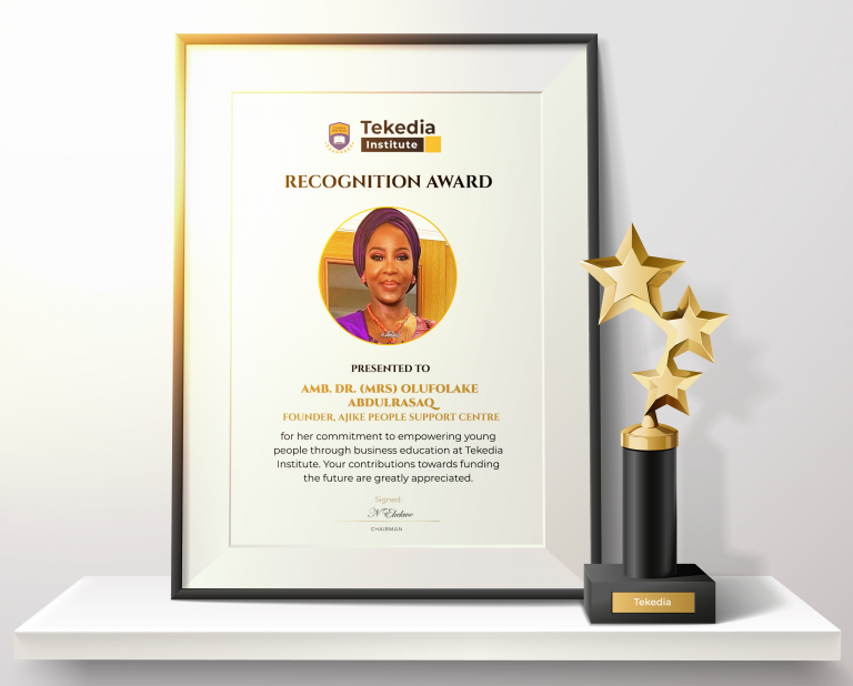 Thank You Amb Dr Mrs. Olufolake Abdulrahman for Funding The Future