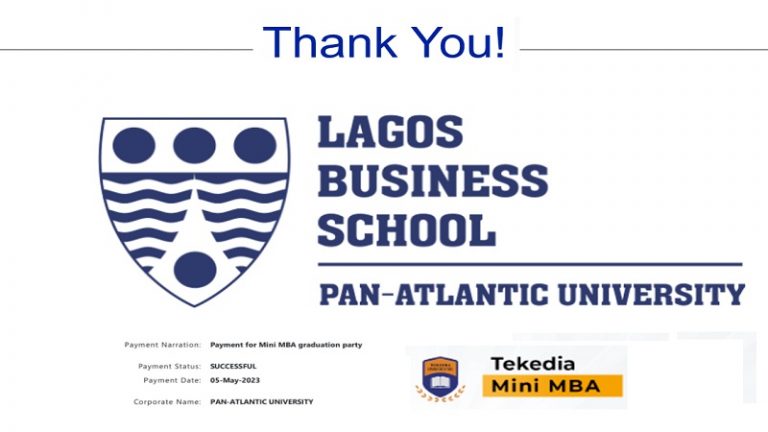 Thank You Lagos Business School (LBS)