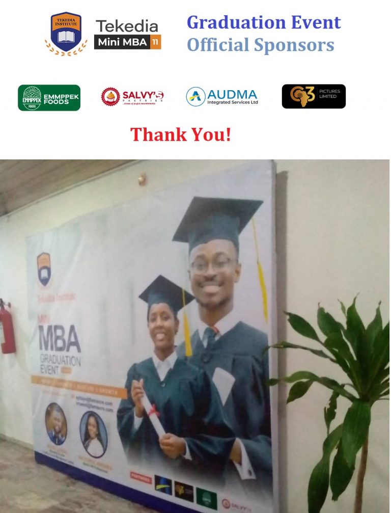 Thank You Tekedia Mini-MBA Edition 11 Graduation Ceremony Sponsors