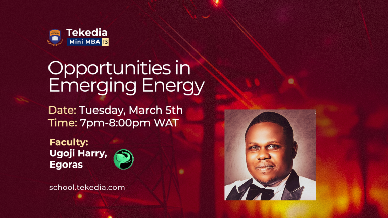 Promises and Opportunities in Emerging Energy in Nigeria and Africa.