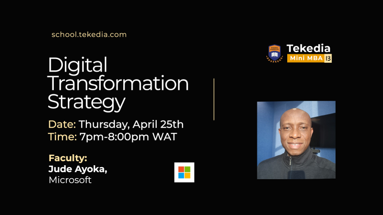 Digital Transformation Strategy at Tekedia Institute