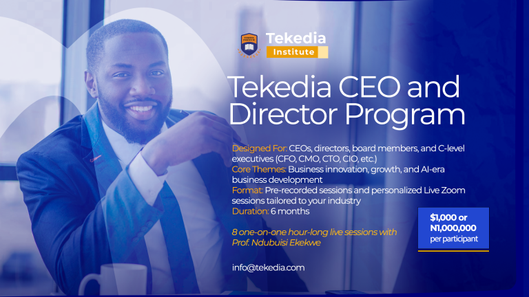 Tekedia Opens Registration for Tekedia CEO & Director Program