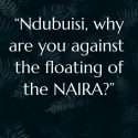 “Ndubuisi, why are you against the floating of the Naira?” – A Question