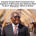 Dangote Scraps Steel Investment Over Allegations of Monopoly. But Ndubuisi Wants To Be A “Monopoly” Which Is Noble!