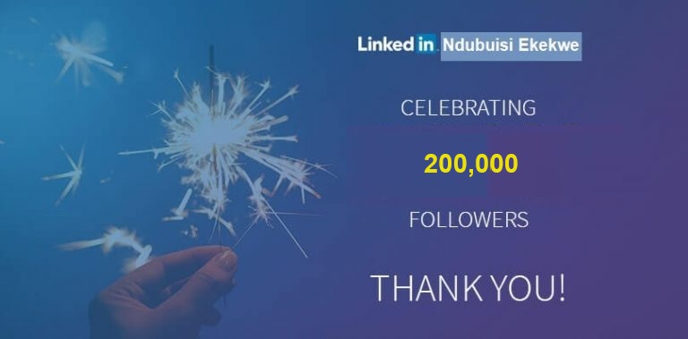 Ndubuisi Ekekwe Celebrates 200,000 LinkedIn Followers