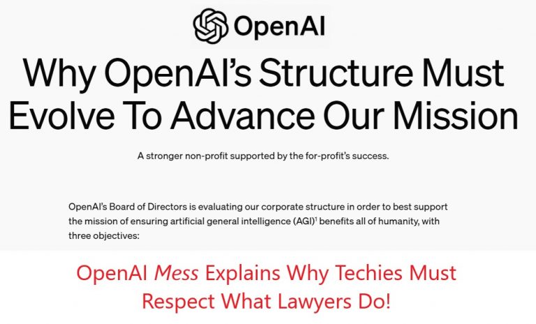 OpenAI, Creator of ChatGPT Cannot Use ChatGPT to Discover the Right Corporate Structure