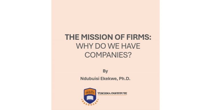 Why Do We Have Companies? Ndubuisi Ekekwe Answers As Tekedia Mini-MBA Begins on Monday