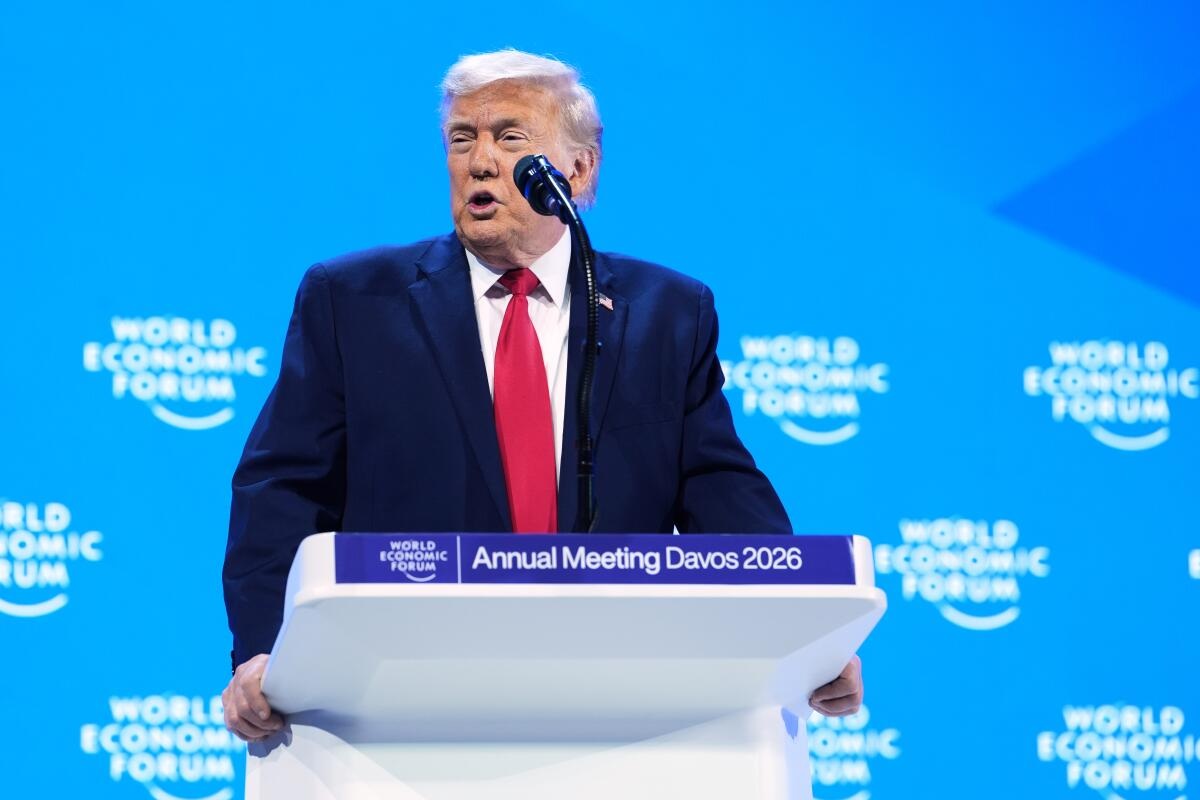 At Davos, Trump Calls for Greenland Negotiations, but Dials Back Use of Force
