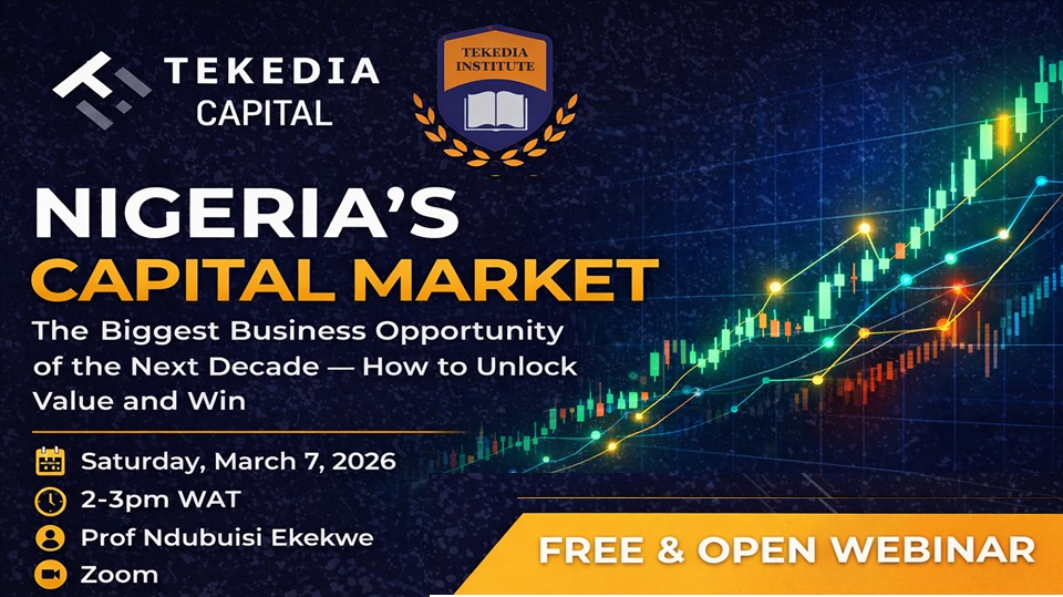You’re Invited To Tekedia OPEN On Nigeria’s Capital Market, hosted by Ndubuisi Ekekwe