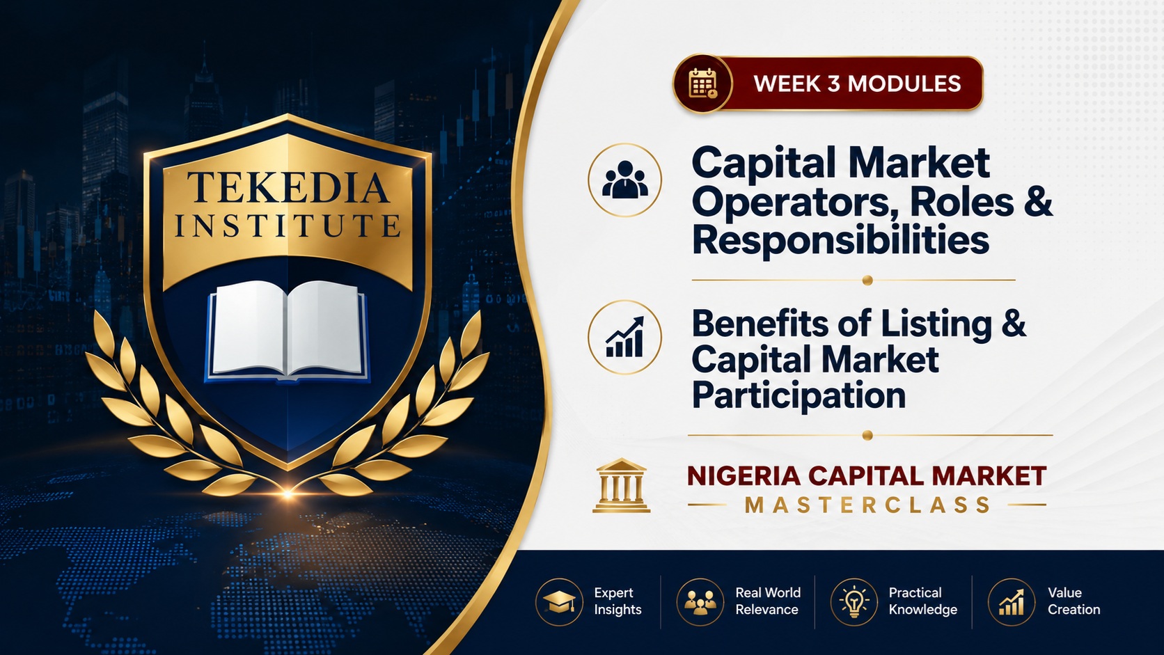 Week 3 Modules – Capital Market Operators, Benefits of Listing in Stock Exchange
