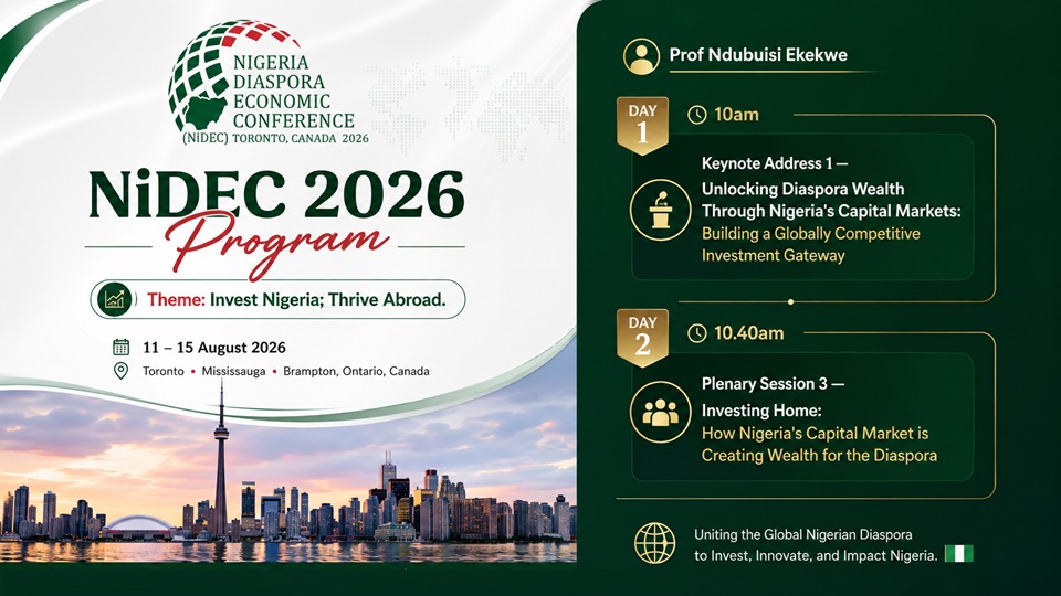 NiDEC 2026: Unlocking Nigeria’s Future Through the Diaspora and the Capital Market