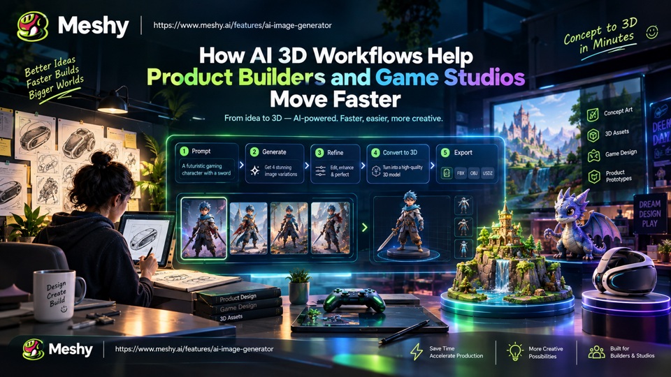How AI 3D Workflows Help Product Builders and Game Studios Move Faster