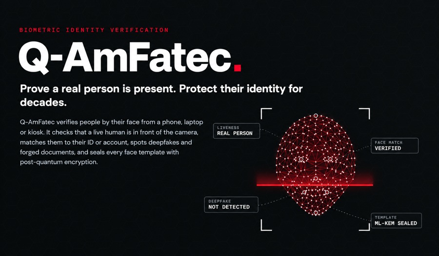 Q-AmFatec biometric verification with liveness, face match and ML-KEM sealed template
